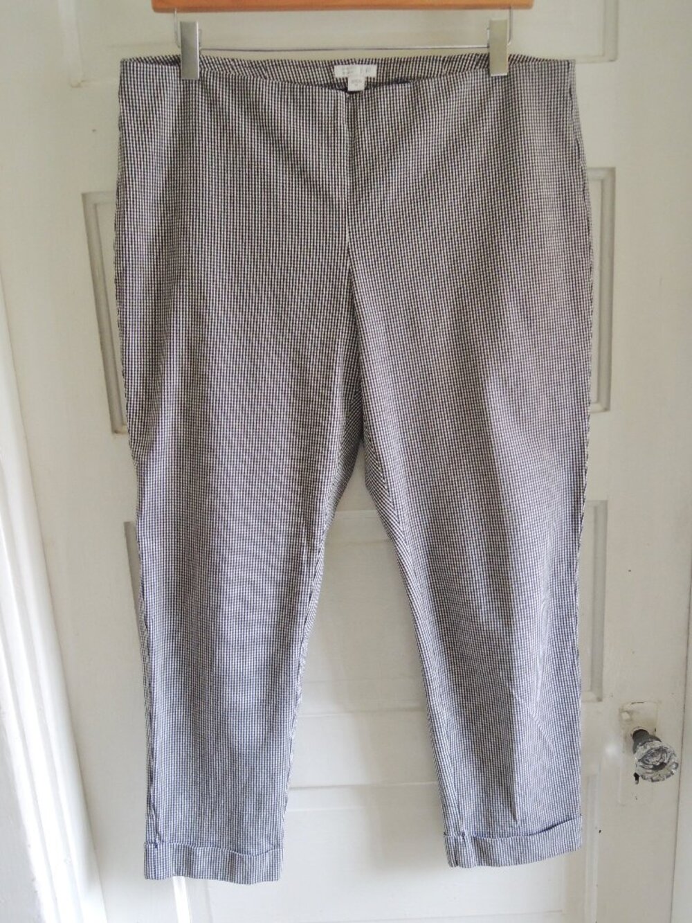 J. Jill Premium Bistretch Black & White Gingham Micro Check Pants 14